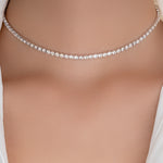 Simple Silver Crystal Necklace