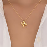 Candace Bubble Letter Necklace (H)