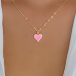 Neon Pink Heart Necklace