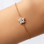 Single Crystal Flower Bracelet