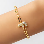 Crystal Bubble Letter Bracelet (F)