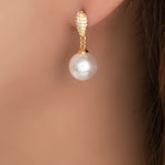 Crystal Marlon Pearl Earrings