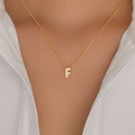 Mini Crystal Letter Necklace (F)