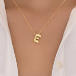 Candace Bubble Letter Necklace (E)