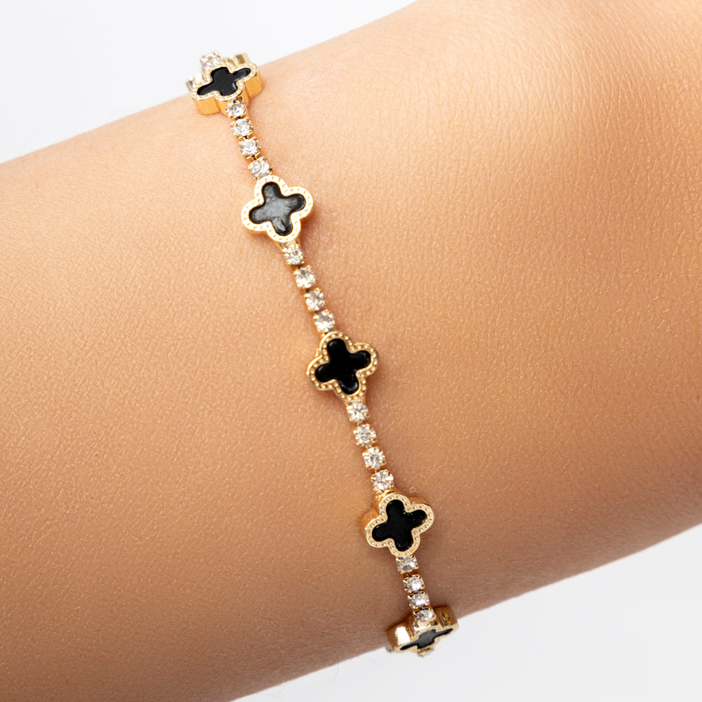 Crystal Mini Steffy Bracelet (Black)