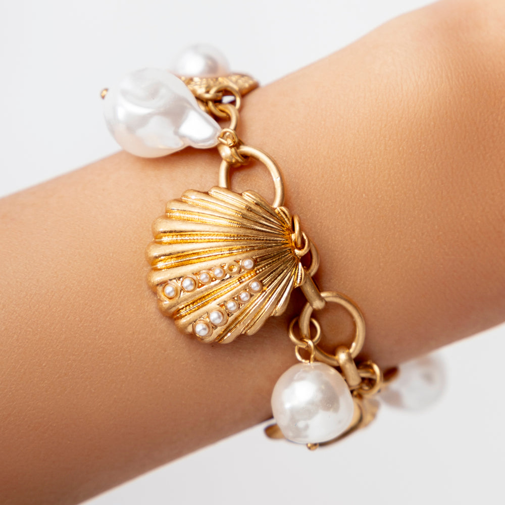 Shell & Pearl Charm Bracelet