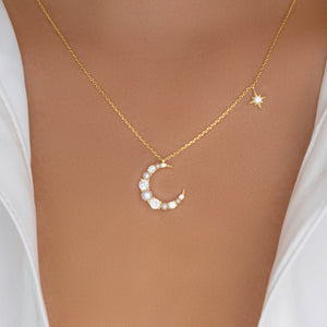 Cora Crystal Moon Necklace