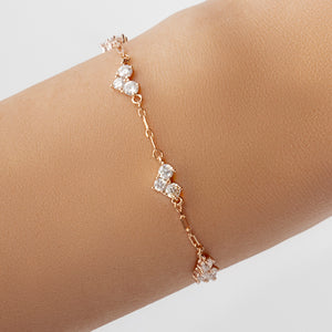 Mini Crystal Heart Bracelet (Rose Gold)