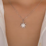 Crystal Terry Sun Necklace (Silver)