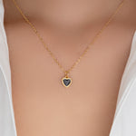 Mini Heart Necklace (Black)