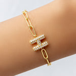 Crystal Bubble Letter Bracelet (H)