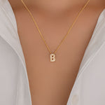 Mini Crystal Letter Necklace (B)