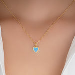 Mini Heart Necklace (Turquoise)