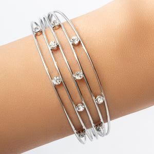 Crystal Steve Cuff (Silver)