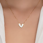 Salina Heart Necklace (White)