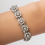 Crystal Lauren Flower Bracelet (Silver)