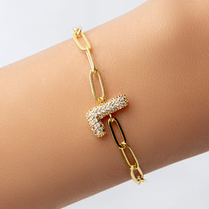 Crystal Bubble Letter Bracelet (L)