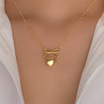 Heart & Bow Necklace