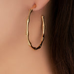 14K Bamboo Hoops