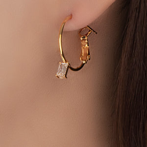 14K Crystal Margot Hoops