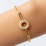 Crystal Bubble Letter Bracelet (O)