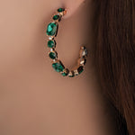 Crystal Ella Hoops (Emerald)