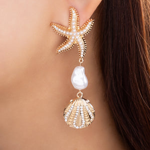 Starfish Pearl Earrings