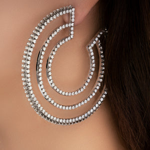 Crystal Aurora Hoops (Silver)