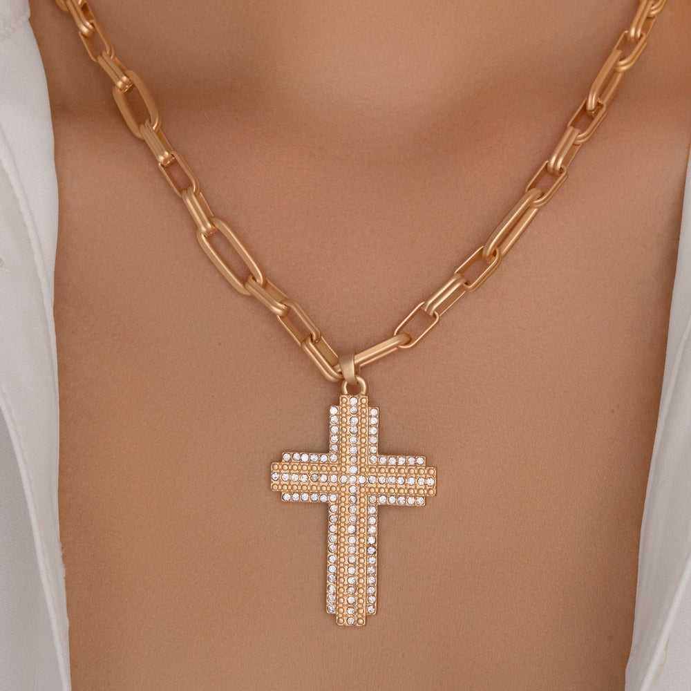 Matte Cross Link Necklace