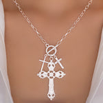 Silver Micah Cross Necklace