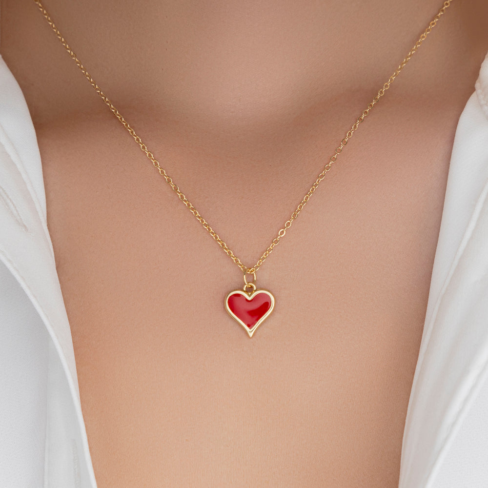 Lila Heart Necklace (Red)