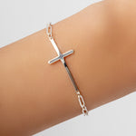 Simple Cross Bracelet (Silver)