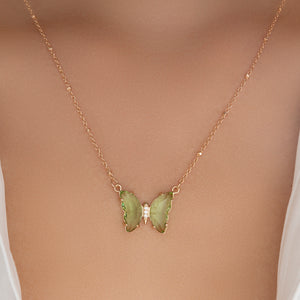 Blaine Butterfly Necklace (Green)