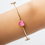 Zoey Heart Cuff (Pink)