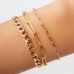 Gold Link Bracelet Set