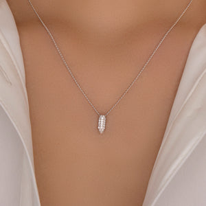 Mini Silver Crystal Letter Necklace (I)