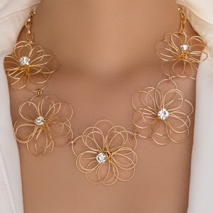 Francine Flower Row Necklace