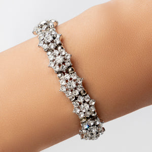 Crystal Flower Bracelet (Silver)