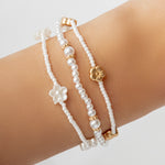 Mini Pearl & Flower Bracelet Set