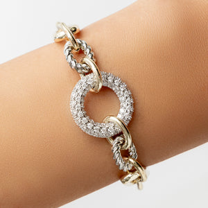 Silver & Gold Crystal Bracelet