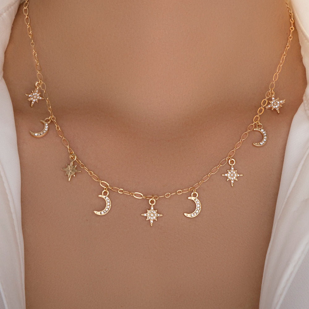 Small Moon Charm Necklace