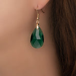 Simple Drop Earrings (Emerald)