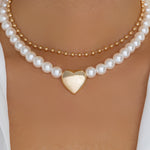 Claudia Heart Pearl Necklace