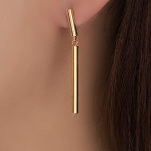 14K Simple Drop Earrings