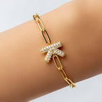 Crystal Bubble Letter Bracelet (K)