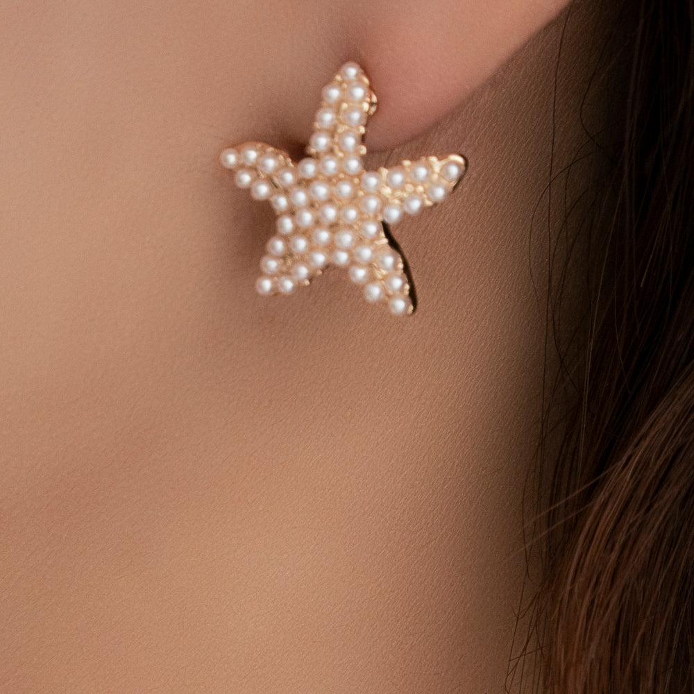 Pearl Starfish Earrings