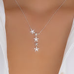 Chic Star Drop Necklace (Silver)