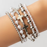 Nova Pearl Bracelet Set (Silver)