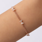 Crystal Mini Bow Bracelet (Rose Gold)