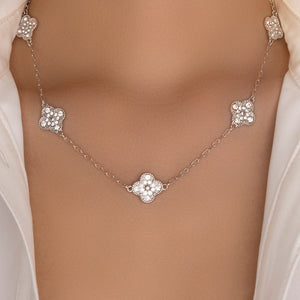 Modern Crystal Steffy Necklace (Silver)